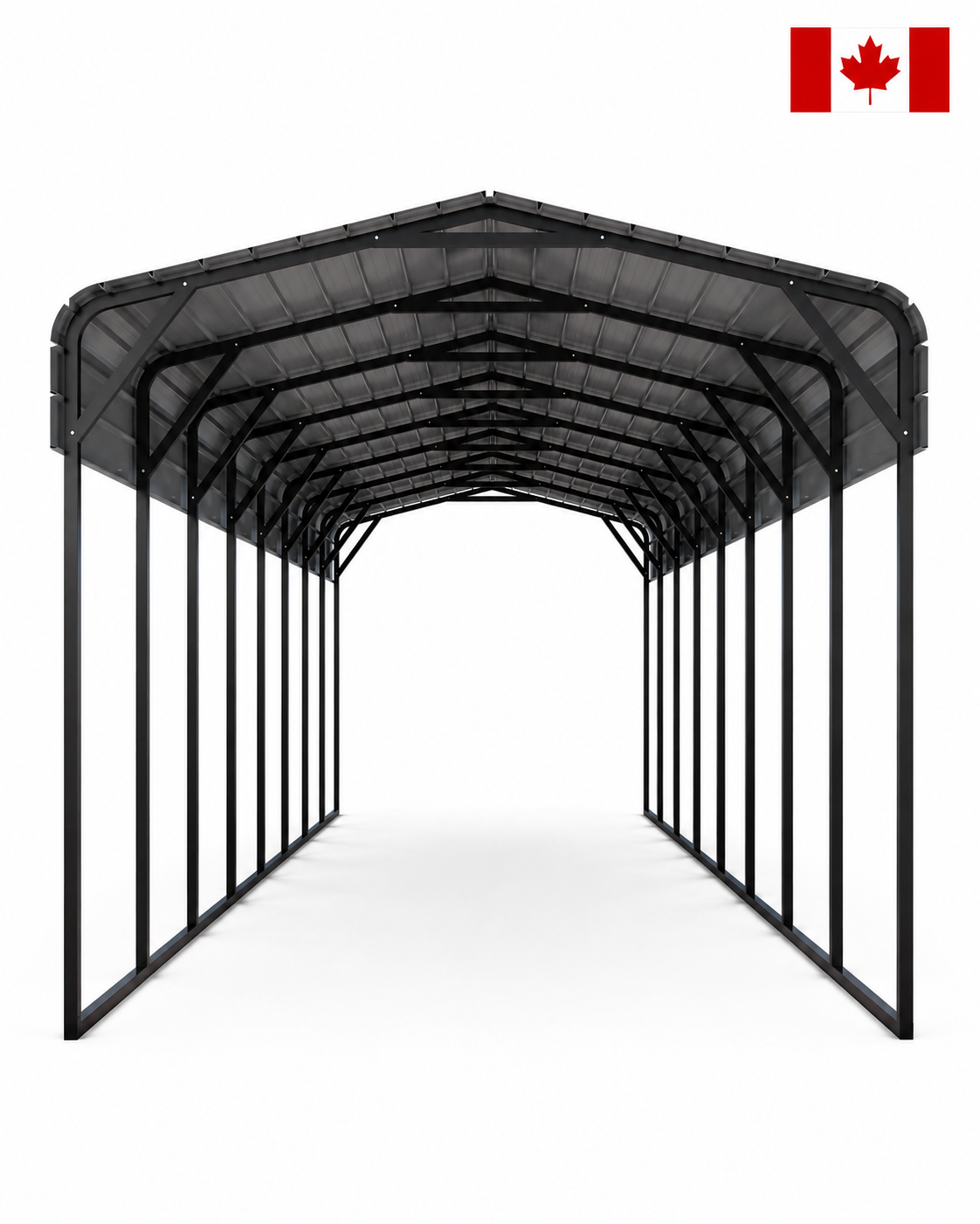 Portable Steel Carport 11' W x 35' L x 9'2" H