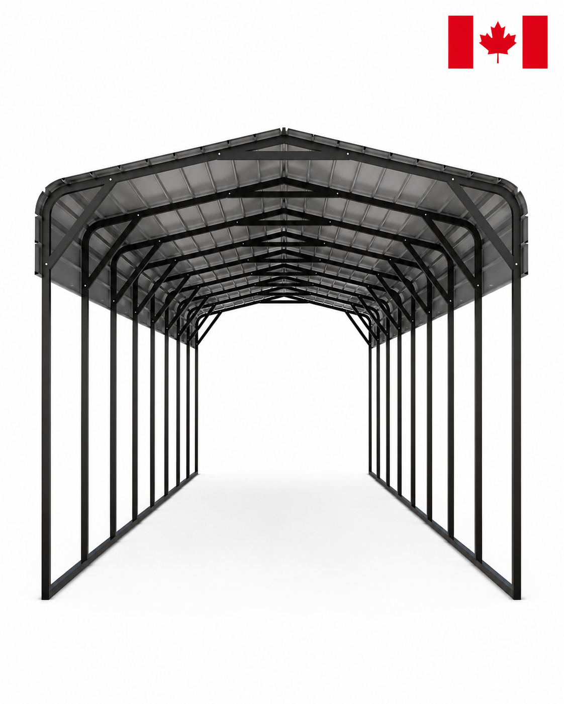 Portable Steel Carport 11' W x 40' L x 9'2" H