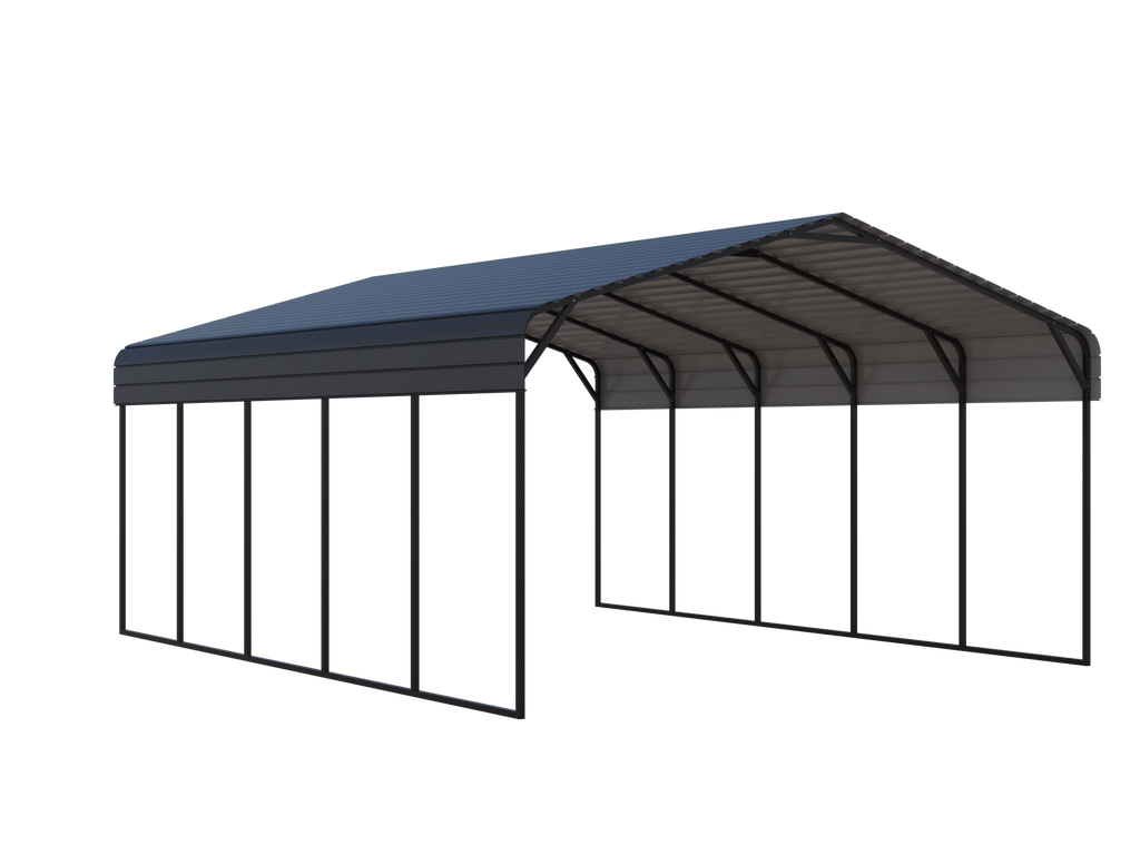 Portable Steel Carport 20' W x 25' L x 12'9" H