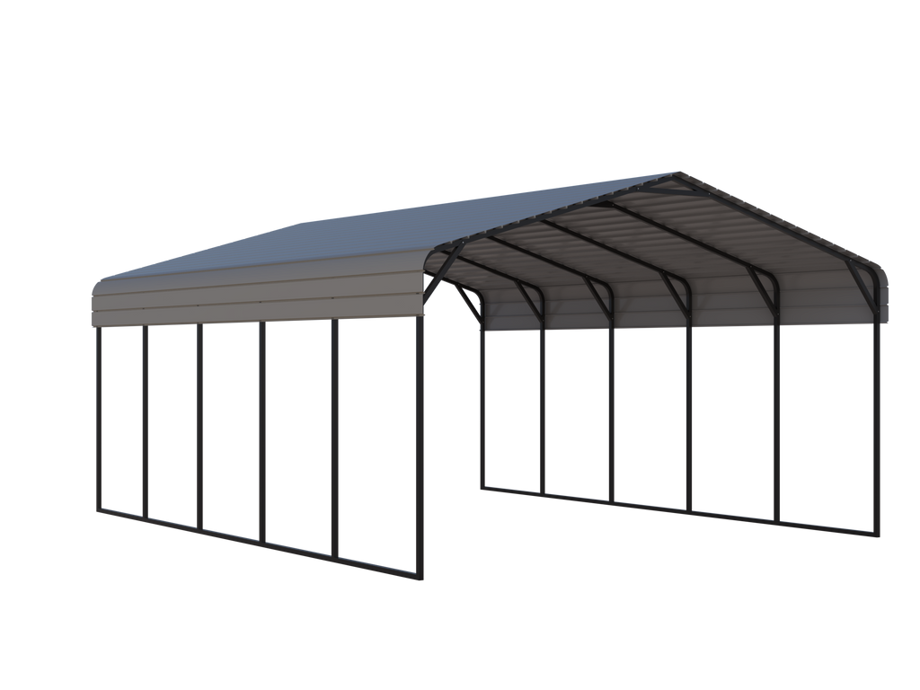 Portable Steel Carport 20' W x 25' L x 12'9" H