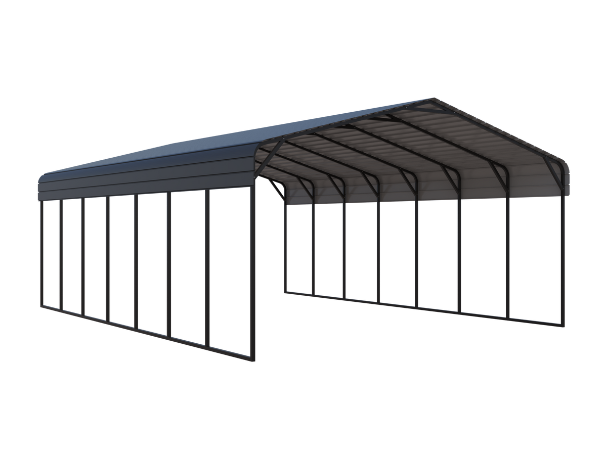 Portable Steel Carport 20' W x 35' L x 12'9" H
