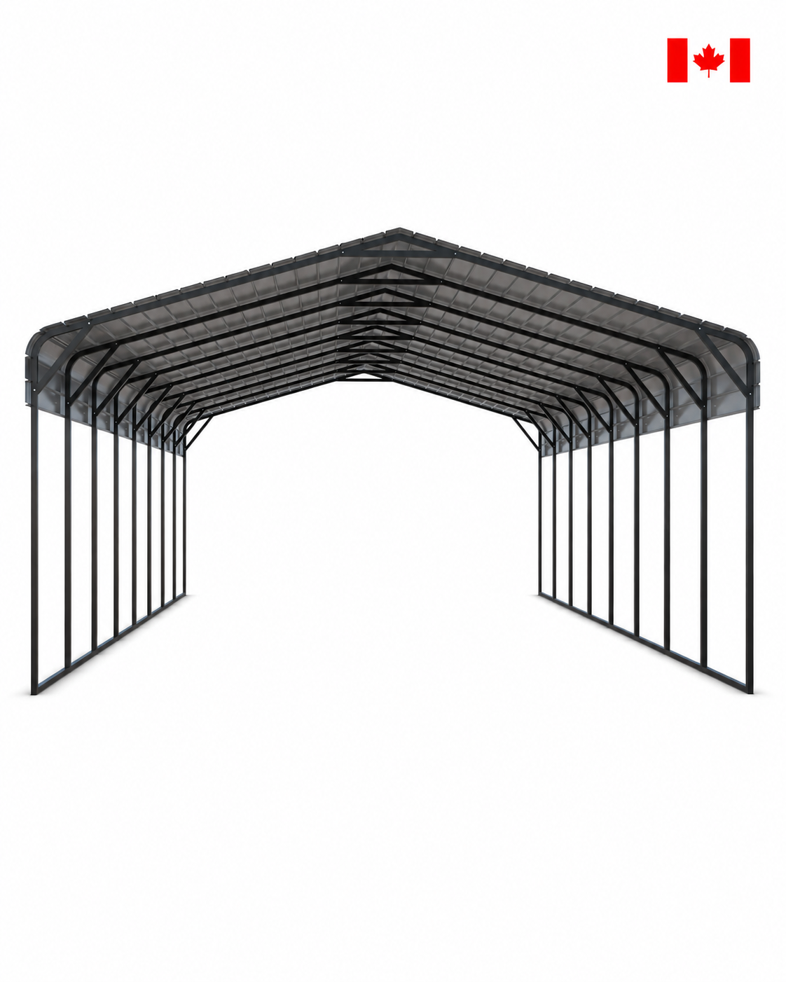Portable Steel Carport 20' W x 35' L x 12'9" H