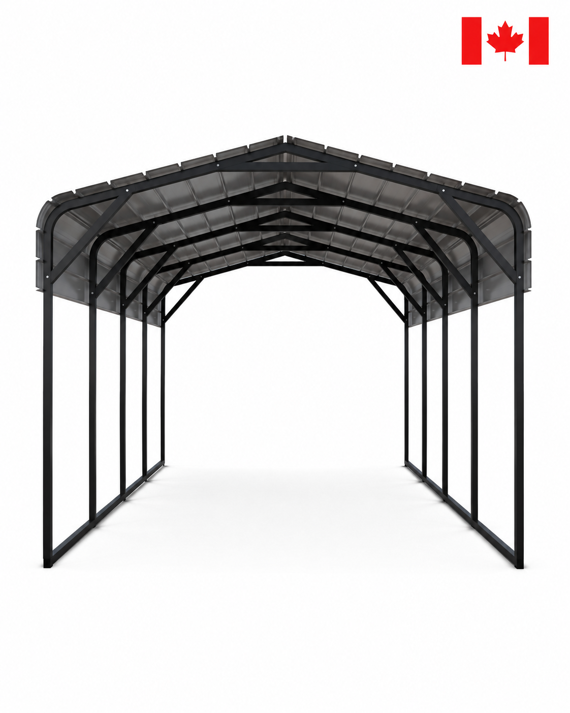 Portable Steel Carport 20' W x 20' L x 12'9" H