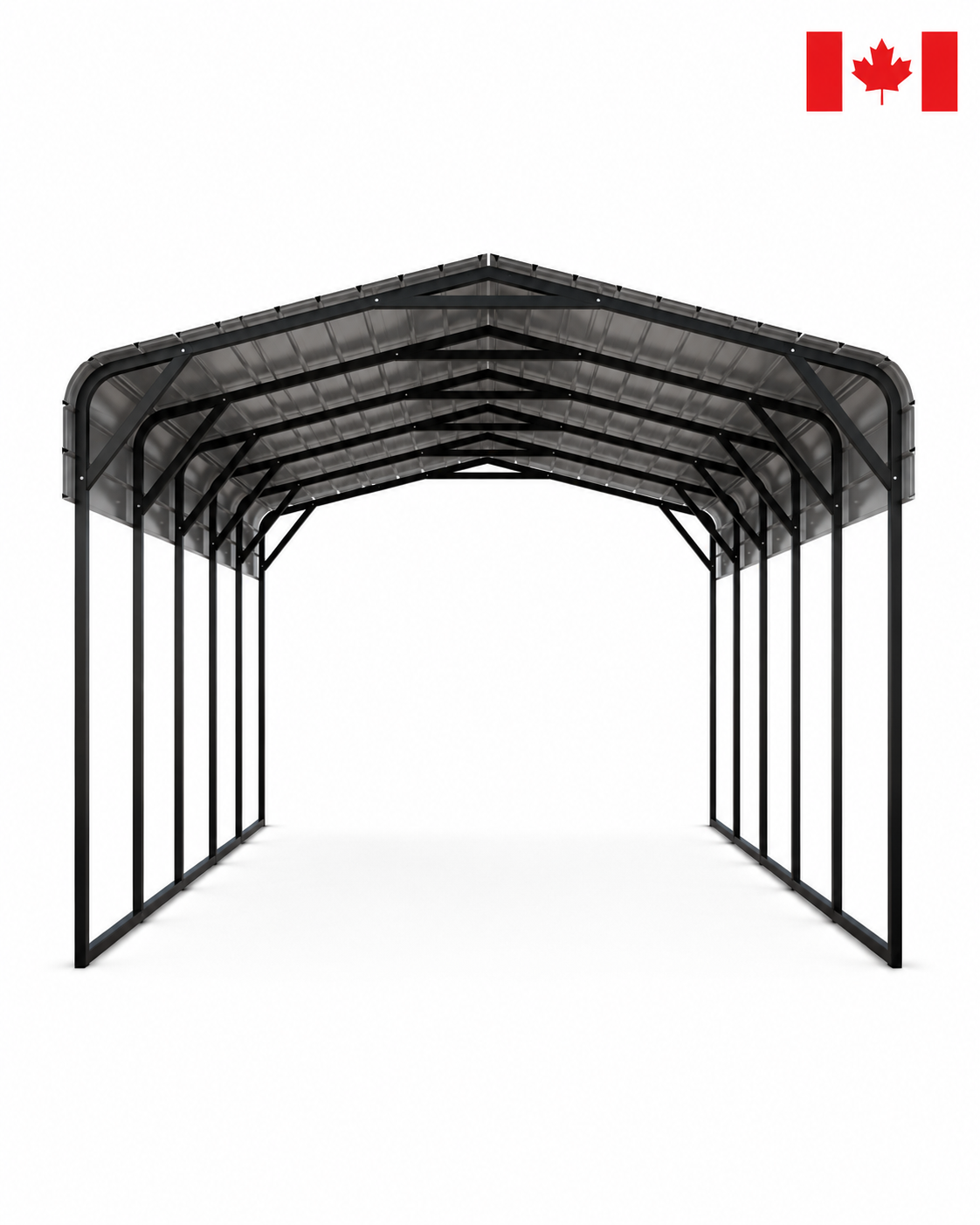 Portable Steel Carport 20' W x 25' L x 12'9" H