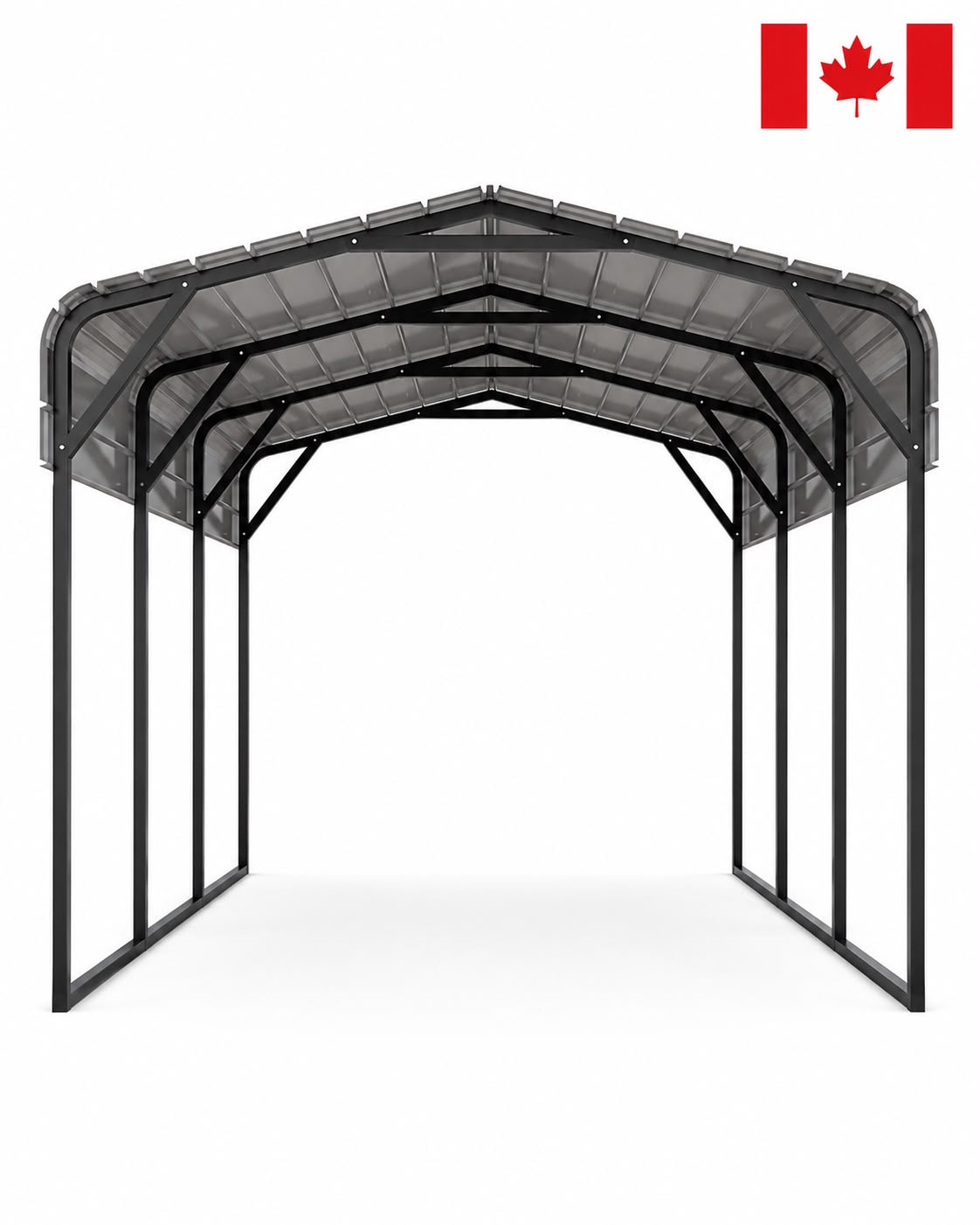 Portable Steel Carport 11' W x 15' L x 9'2" H